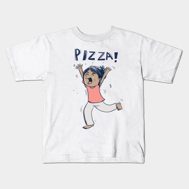 All hail for Pizza - funny quote t shirt Kids T-Shirt by sanscribes